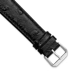Ostrich Grain Leather Watch Band in Black, 12mm