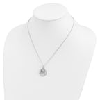Sentimental Expressions Sterling Silver Rhodium-plated Antiqued CZ Families Are Tied Together 18in Heart Necklace