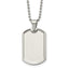 Chisel Stainless Steel Polished Dog Tag on a 20 inch Ball Chain Necklace