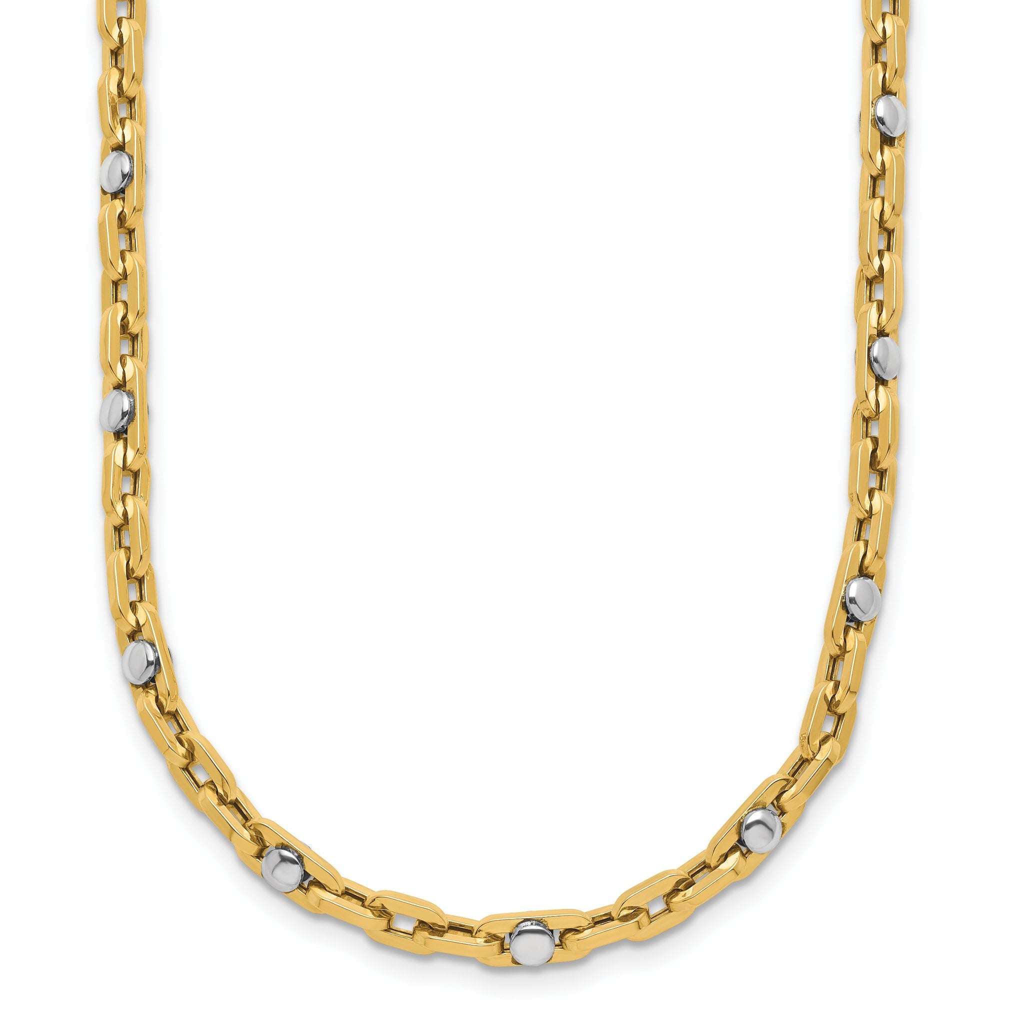 14K Two-tone Polished Link Necklace Main image