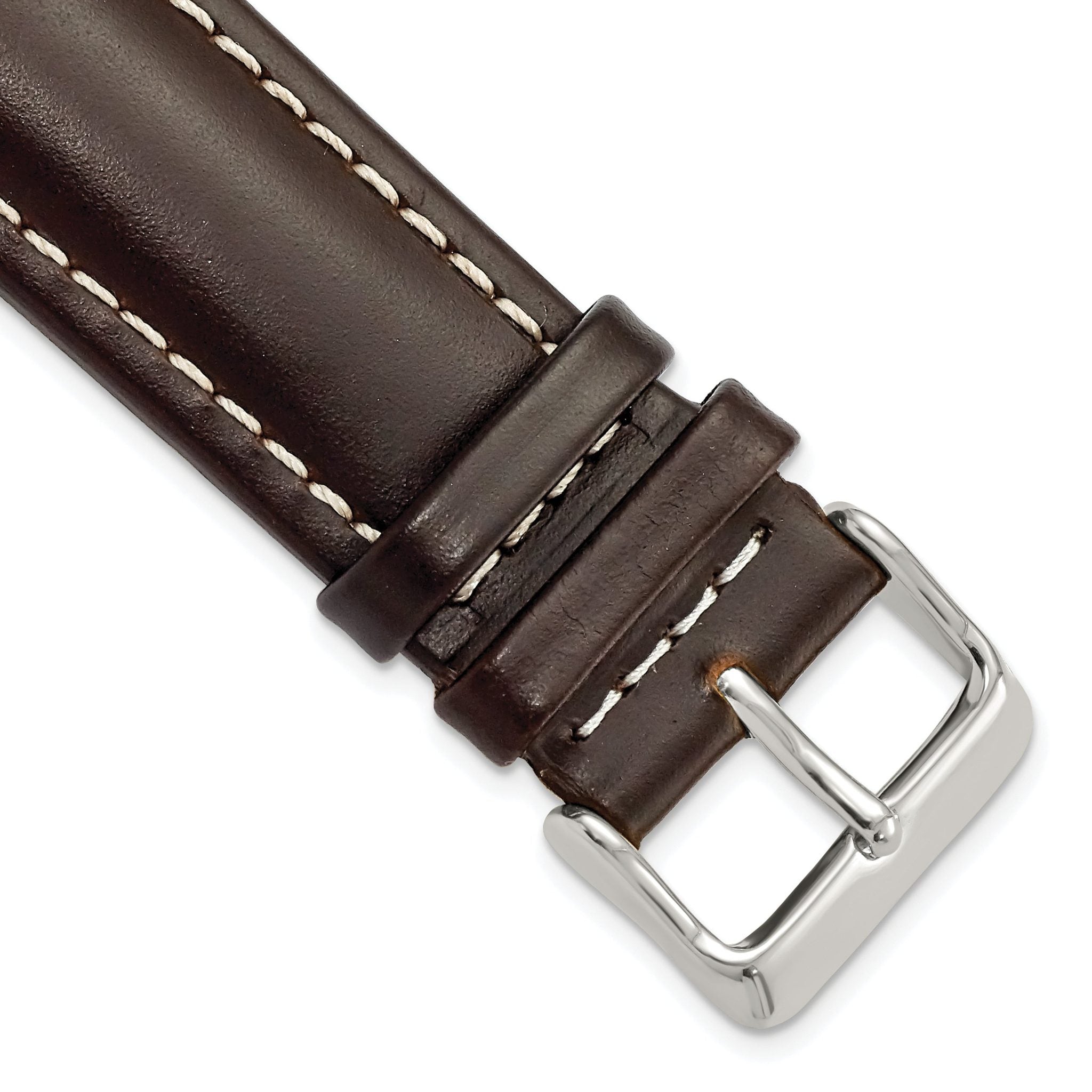 Oil-Tanned Leather Watch Band in Dark Brown, 19mm