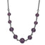 1928 Black-plated Smokey Purple Glass Faceted Graduated Bead 16 inch Necklace with 3 inch extension