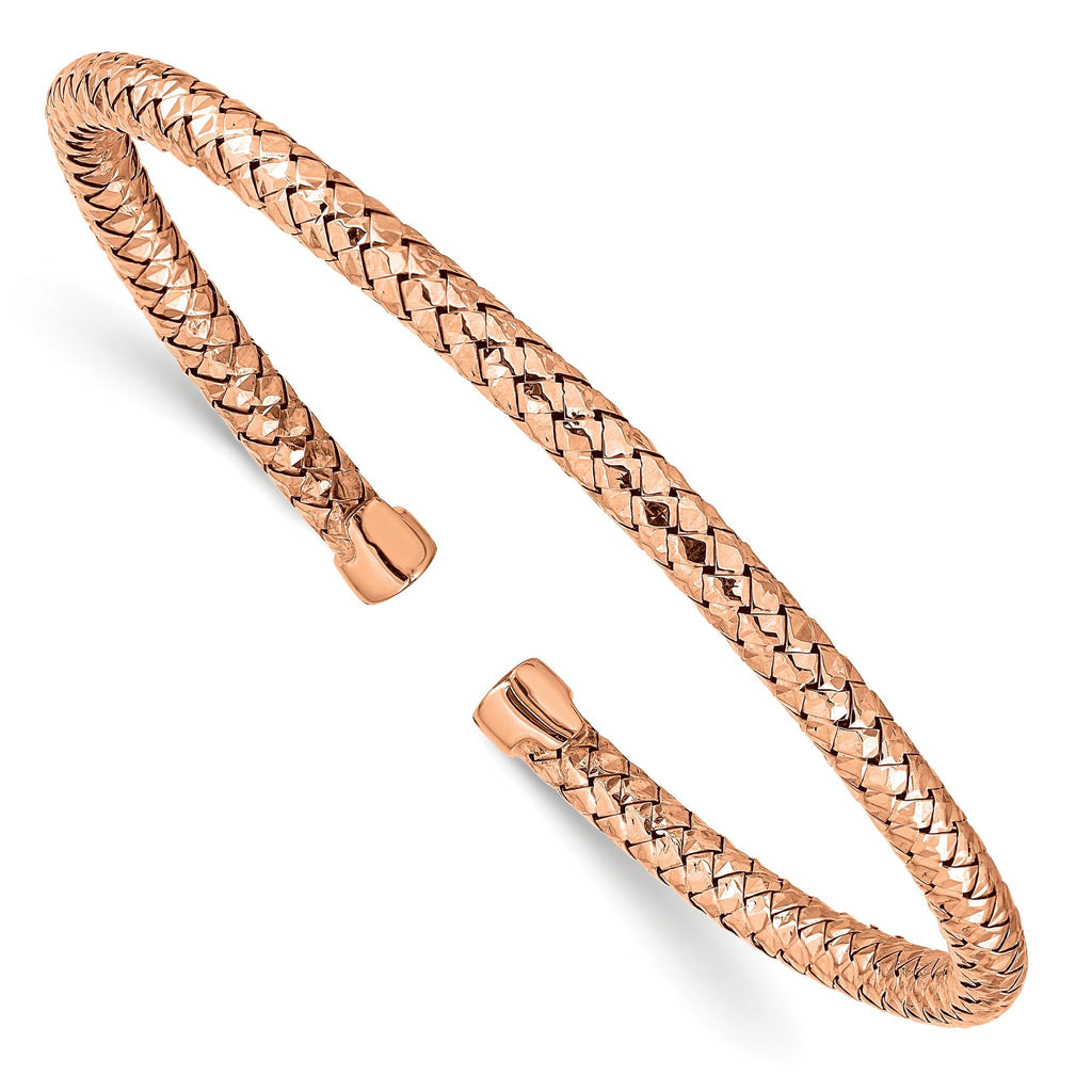 Sterling Silver Rose Gold-plated Cuff Bracelet