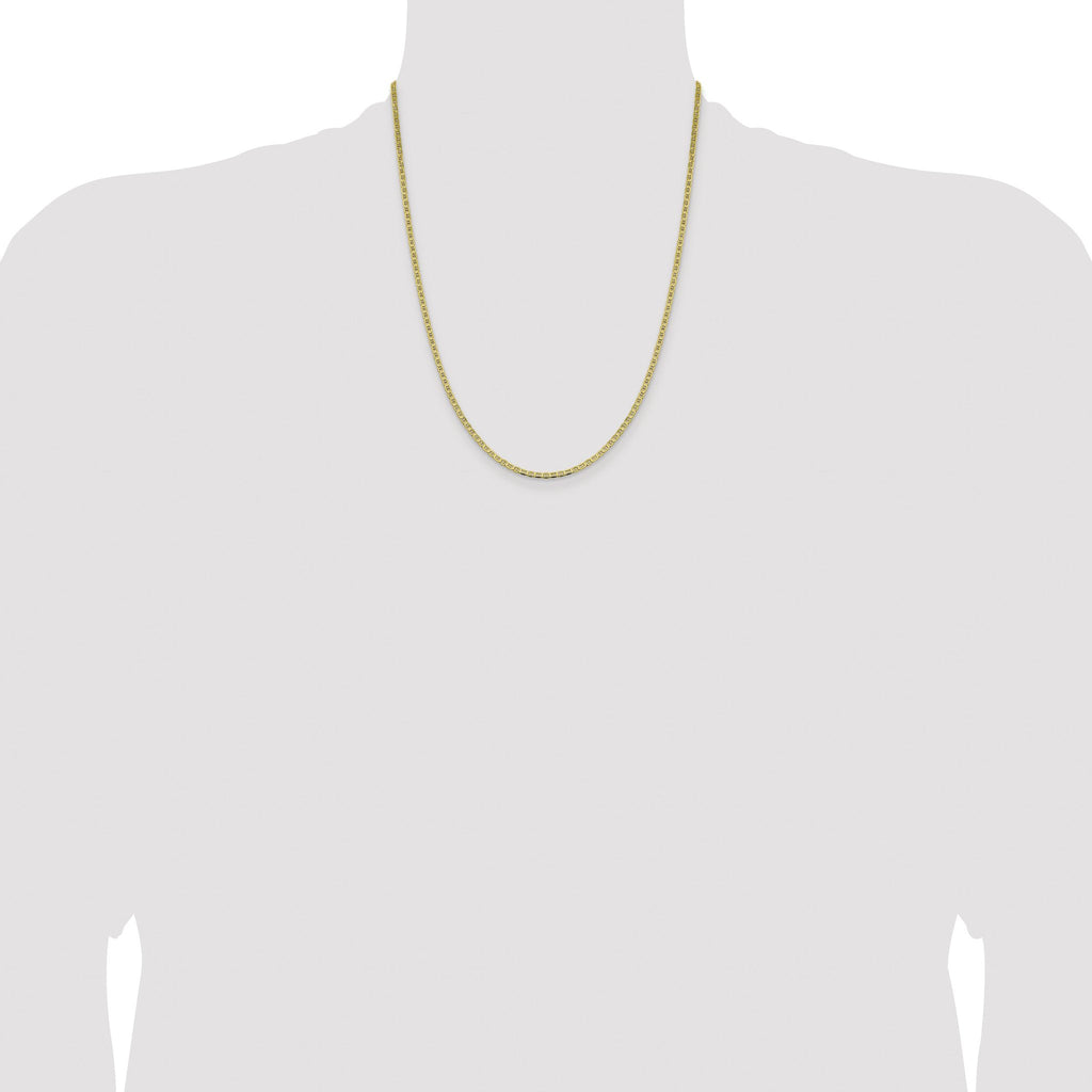 Concave Anchor Chain Anklet in 10K Yellow Gold