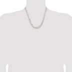 Sterling Silver Rhodium-plated 7.8mm Concave Beveled Curb Chain