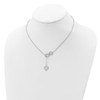 Sterling Silver RH-plated CZ Infinity/Heart With 2in ext. Y-Necklace
