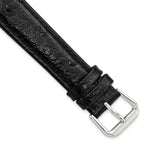 Ostrich Grain Leather Watch Band in Black, 12mm