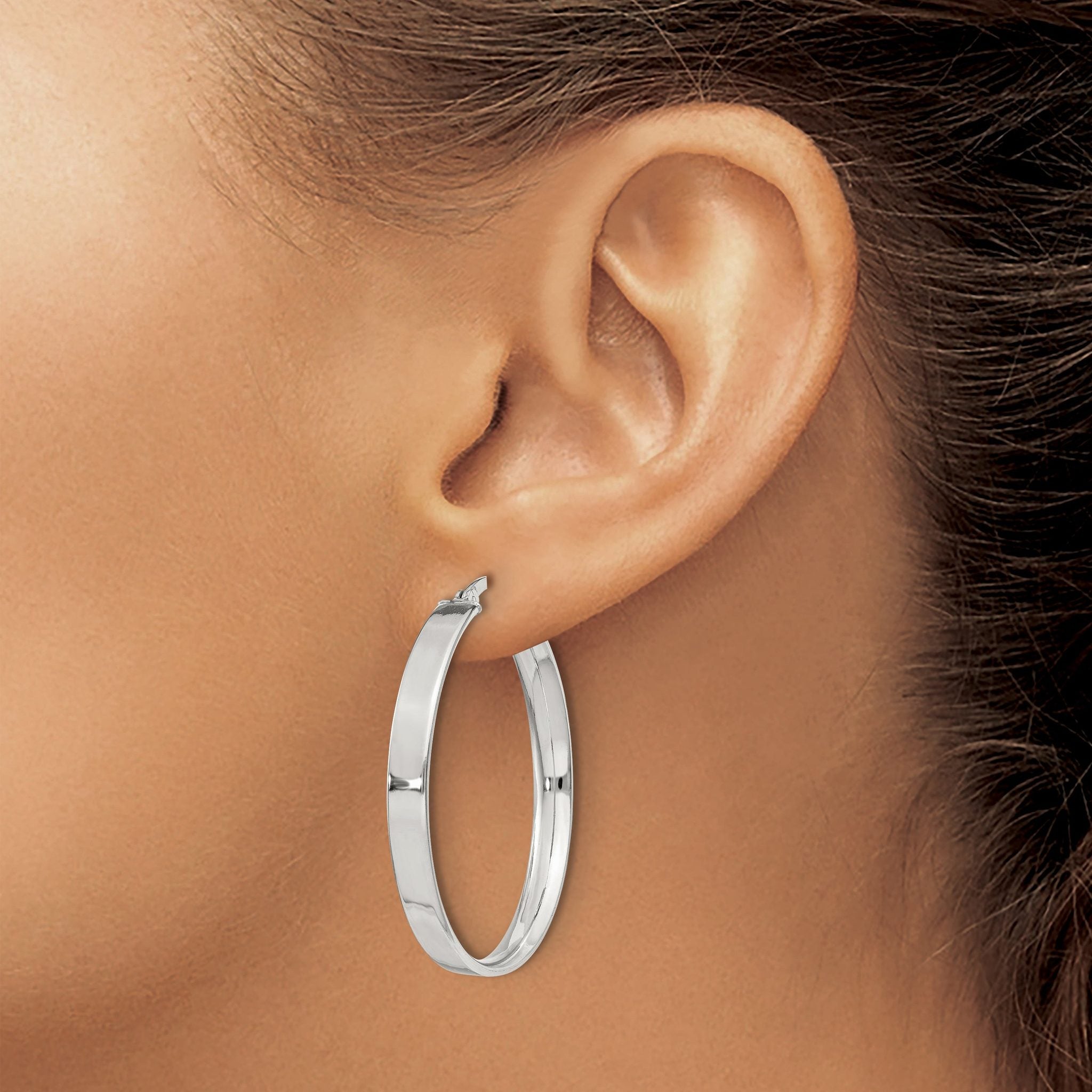 Sterling Silver 4.25x35 Hoop Earrings
