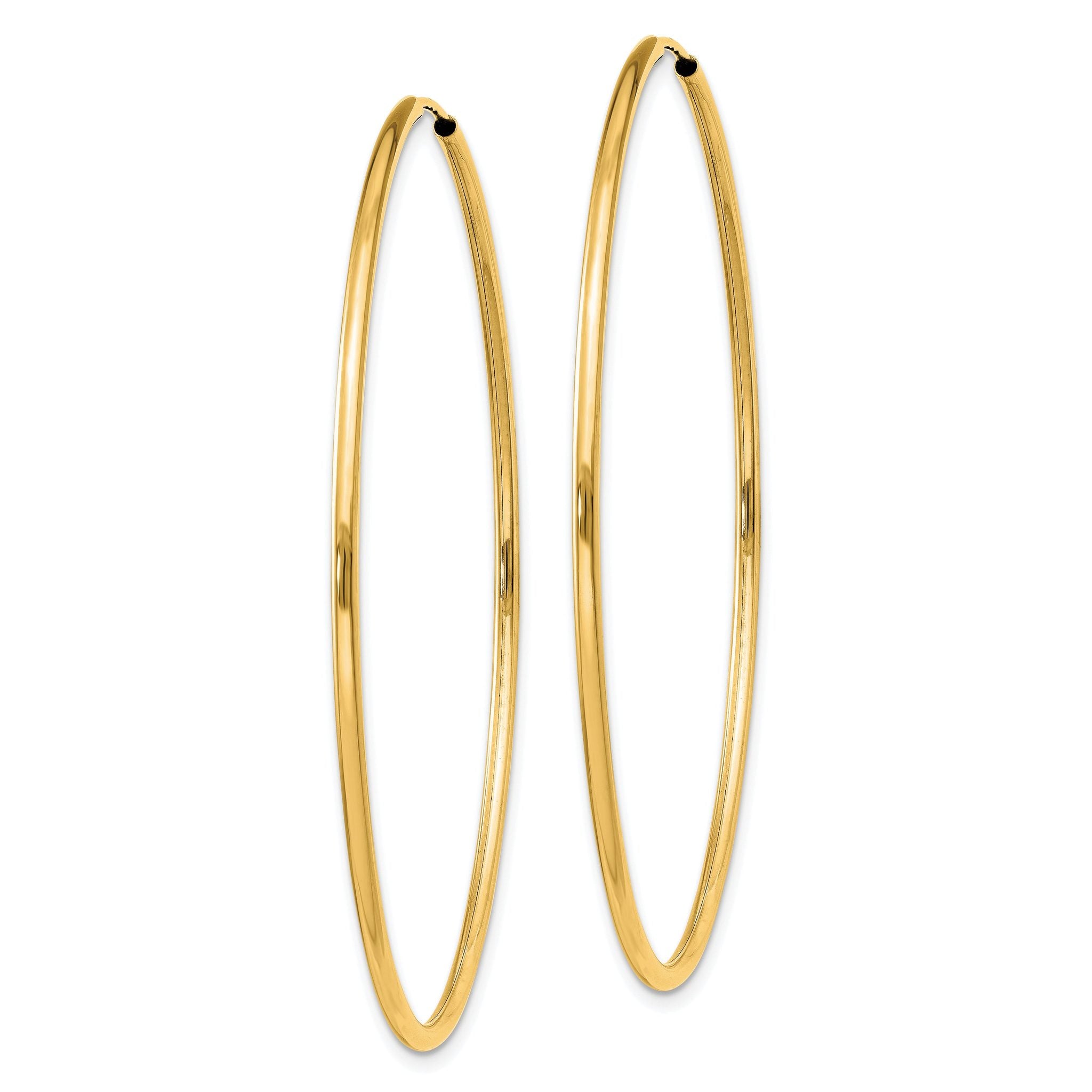 14k 1.5mm Polished Round Endless Hoop Earrings Secondary image