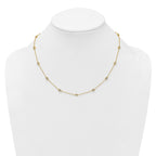 14k Complete 3/4 carat Bezel-set Diamond and Cable Chain 13-Station 16 inch Necklace