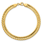 14K Polished 5.6mm Fancy Chevron Link 7.5 inch Bracelet