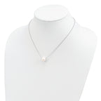 Sterling Silver Rhodium-plated 10-11mm White Near Round FWC Pearl Necklace