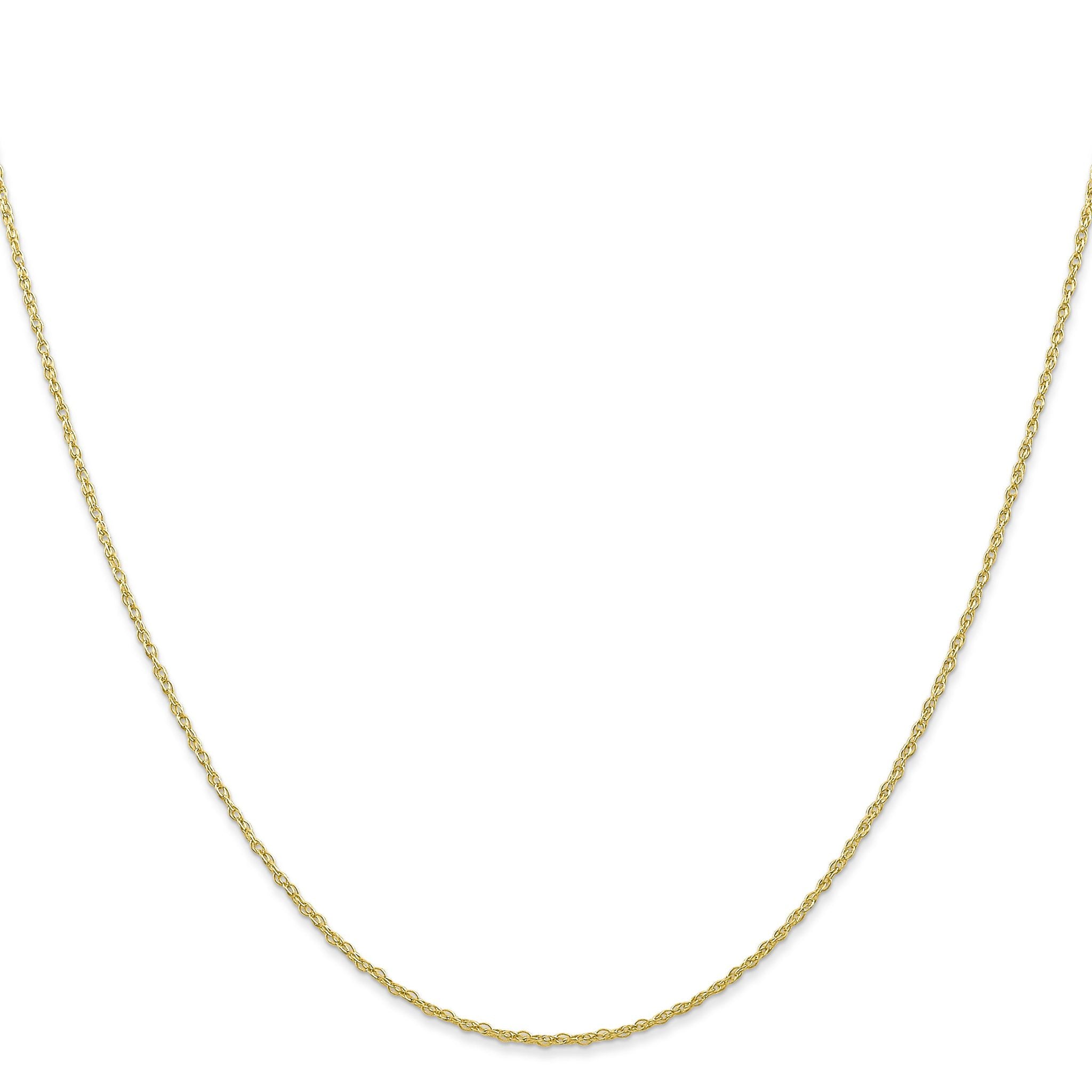 Rope Chain Necklace in 10K Yellow Gold, 0.7mm Secondary image