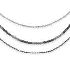 Sterling Silver Ruthenium-Plated Multistrand Necklace with Diamond-Cut Elegance