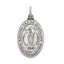 Sterling Silver 925 Antiqued Guadalupe Pendant with Satin Finish