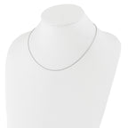 14K White Gold 1mm D/C Open Franco 1in+1in Adjustable Chain