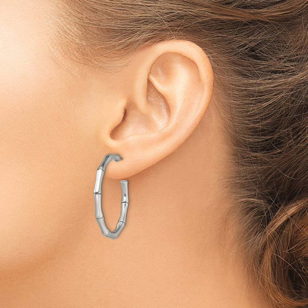 Stainless Steel Polished C-Hoop Earrings for Women