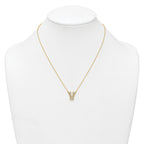 14k 3/8 carat Lab Grown Diamond VS+ F+ Complete Letter V 18 inch Initial Necklace