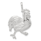Sterling Silver 925 Rooster Charm with Polished Anti-Tarnish Finish