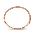 Sterling Shimmer Sterling Silver Rose-tone Flash Rose Gold-plated 175 Stone PavÃÂ¢Ã¢âÂ¬ÃÂ¡ CZ Hinged Bangle Bracelet