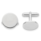 Rhodium-Plated Polished Engravable Cuff Links by Kelly Waters