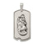 Sterling Silver 925 St. Christopher Dog Tag Pendant with Antiqued Finish