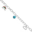 Sterling Silver 8in RH-plated Multi-color Nano Crystal Turquoise Bracelet