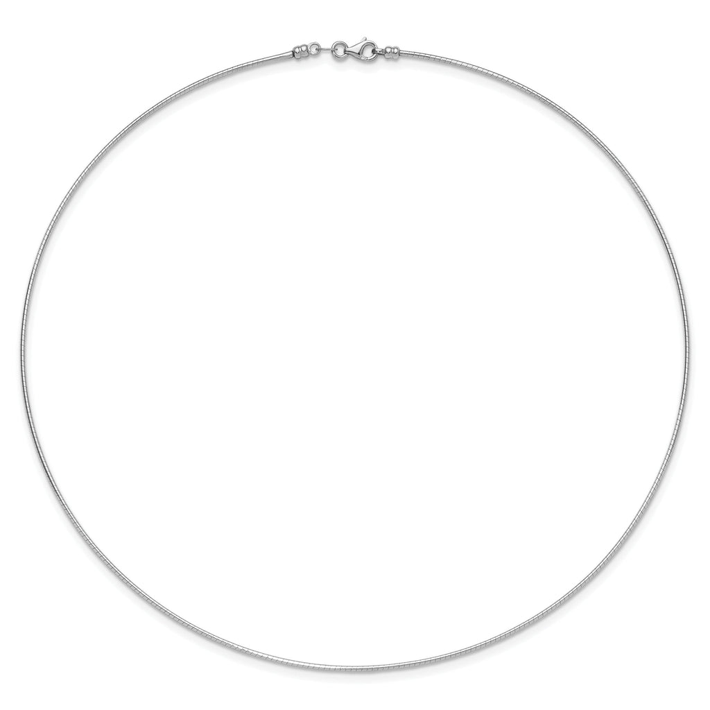 14K White Gold 1.2mm Detachable Clasp Omega Necklace