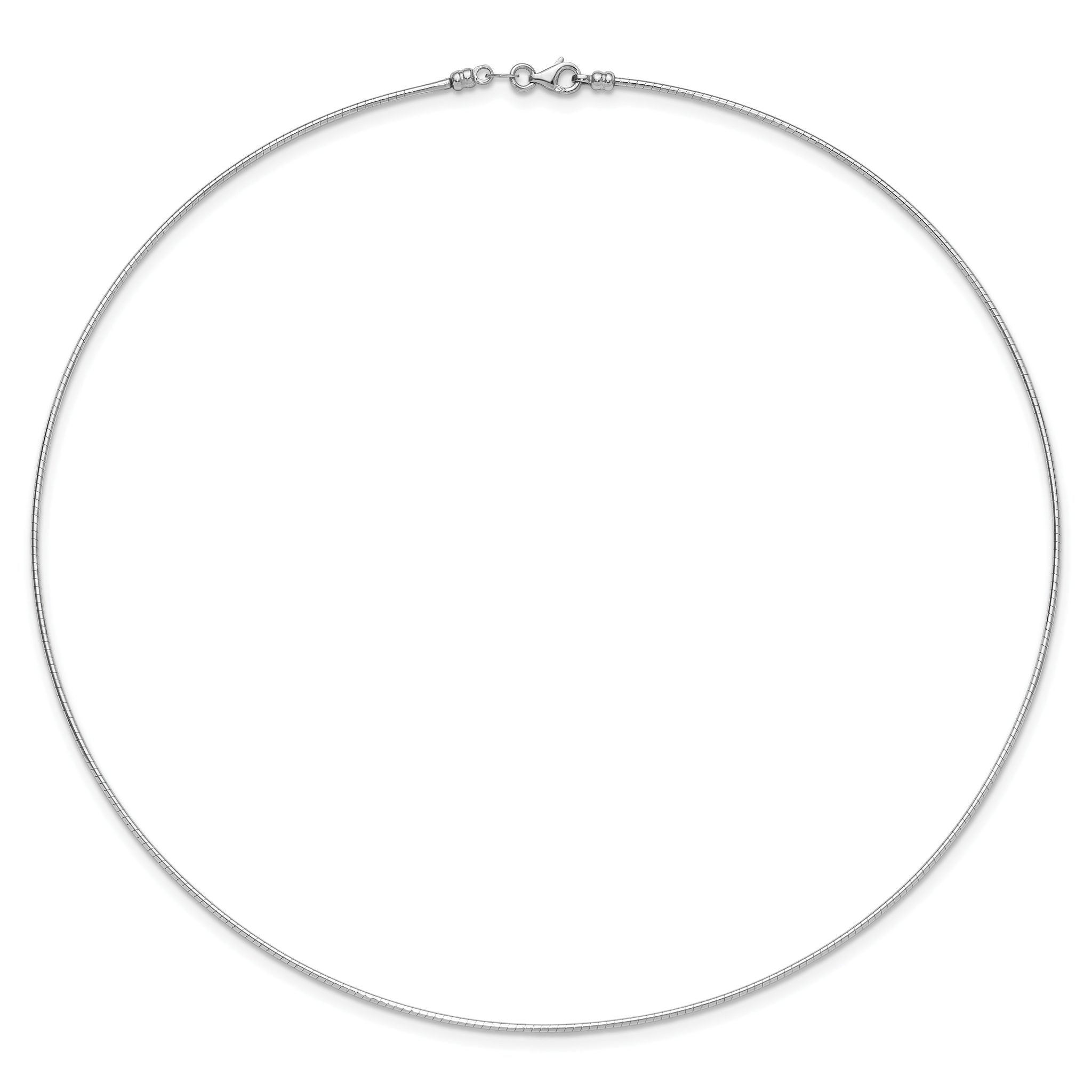 14K White Gold 1.2mm Detachable Clasp Omega Necklace