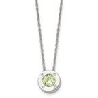 May Birthstone Circle Pendant Necklace in Stainless Steel