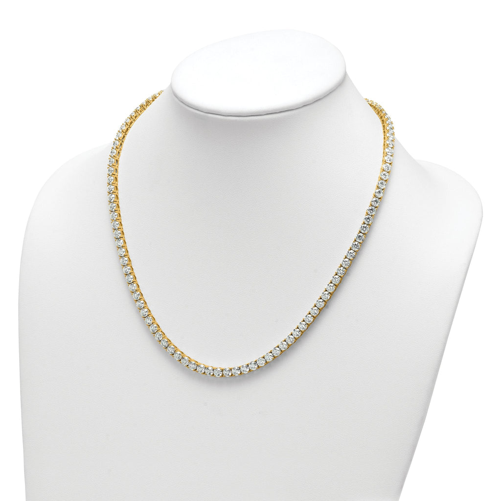 14k 36 carat Lab Grown Diamond VS/SI+ G+ Complete Round 20 inch Straight Tennis Necklace