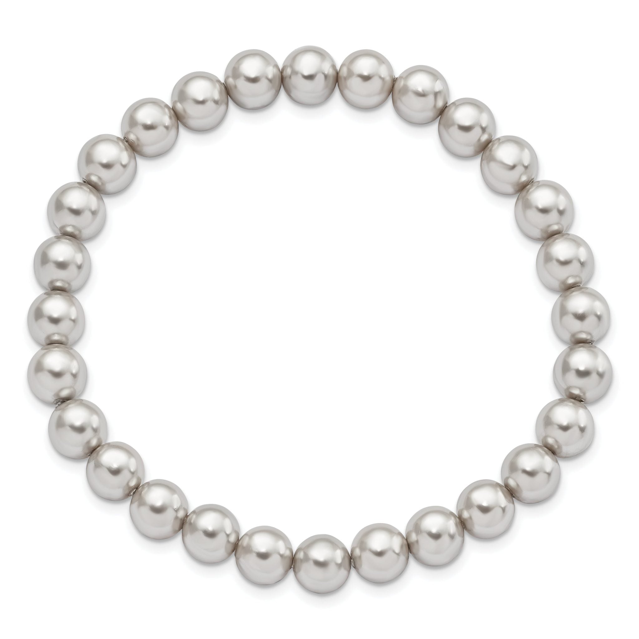 Majestik 7-8mm Grey Imitation Shell Pearl Stretch Bracelet Secondary image