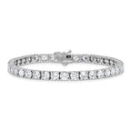 Sterling Shimmer Sterling Silver Rhodium-plated 5mm CZ 39 Stone 8 inch Bracelet