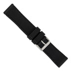 Textured Silicone Watch Band in Black, 22mm