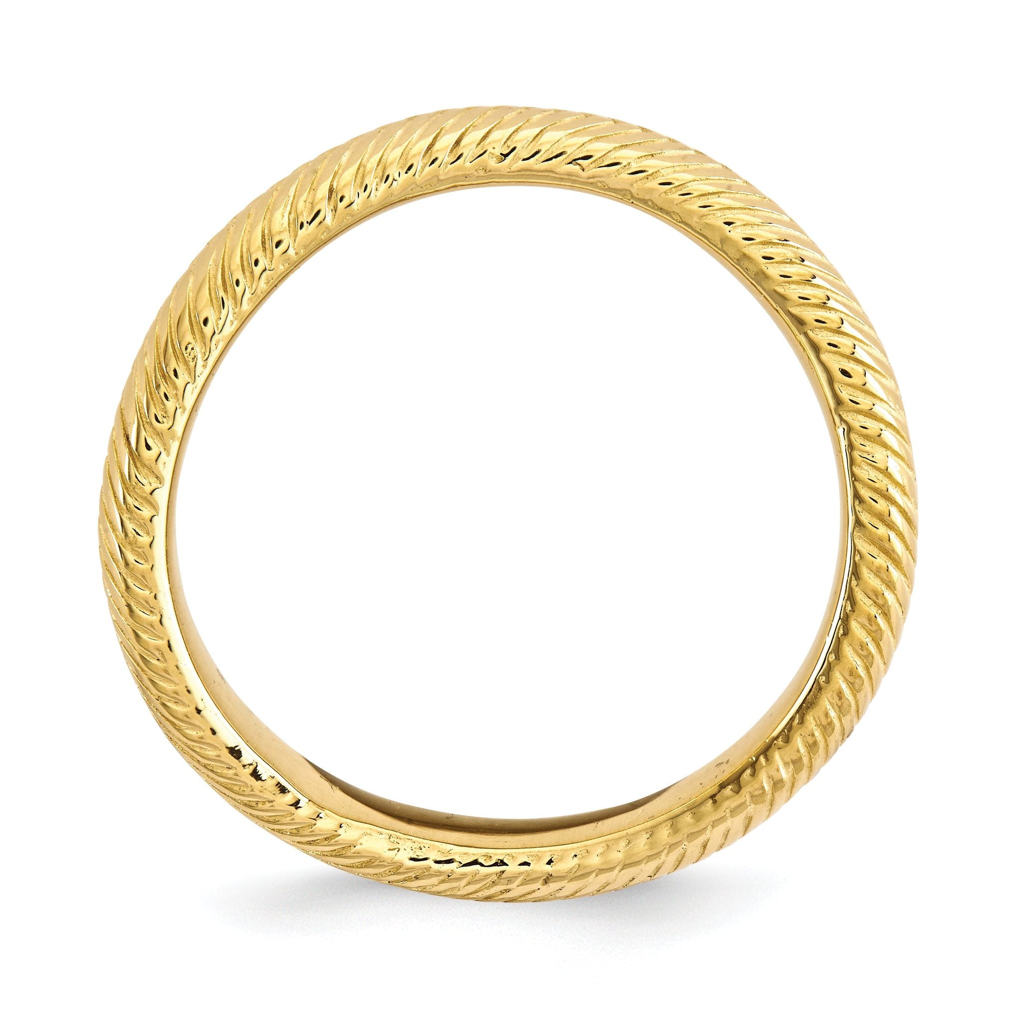 Gold-Plated Wave Stackable Ring in Sterling Silver