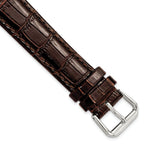 Crocodile Grain Leather Watch Band in Brown, 19mm