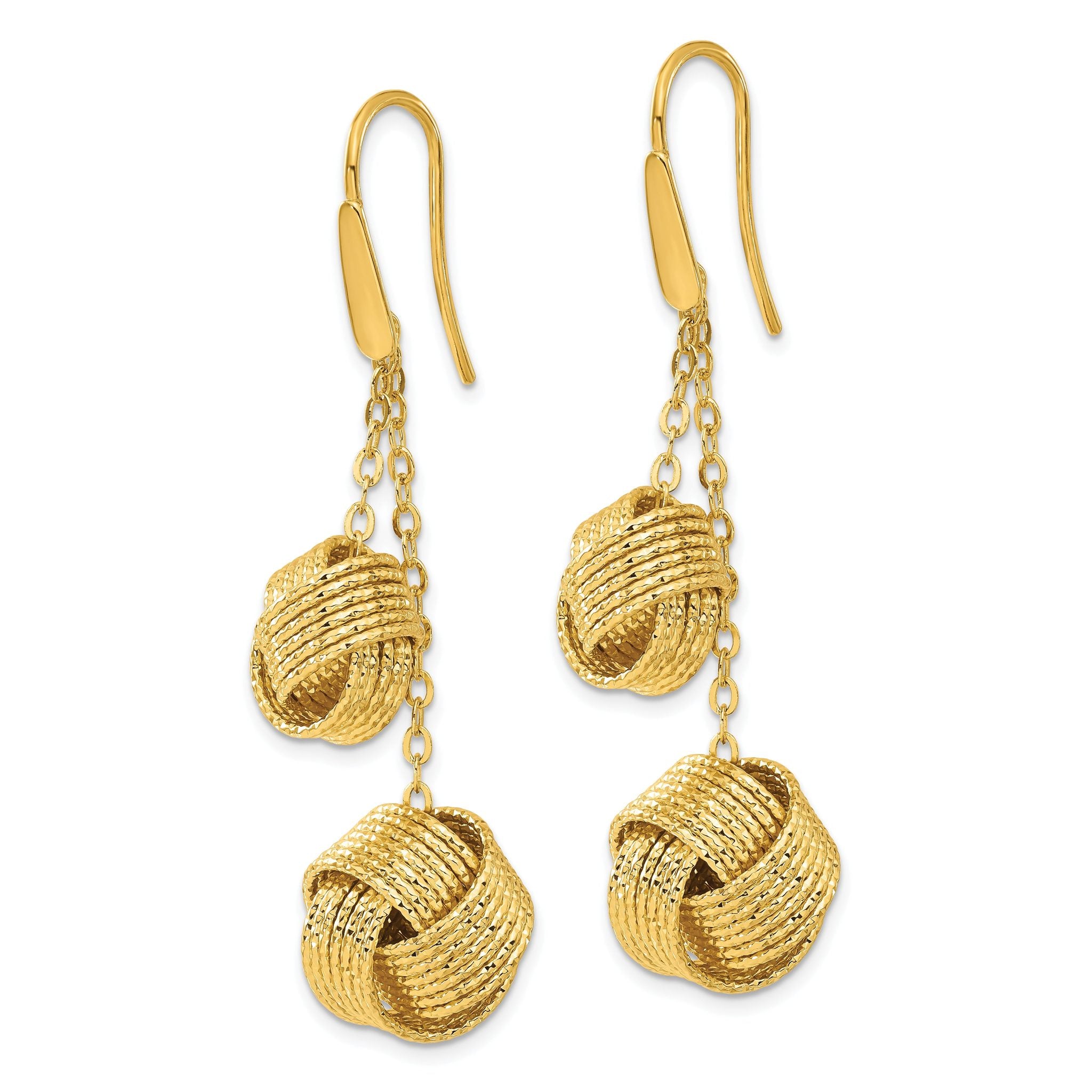 Bronze Diego Massimo Textured Gold-tone Love Knot Dangle Earrings Secondary image