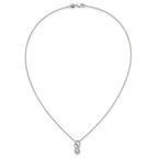 14K White Gold Polished 1/4 carat Diamond Fancy Infinity 18 inch Necklace