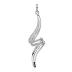Sterling Silver Rhodium Plated Diamond Swirl Pendant