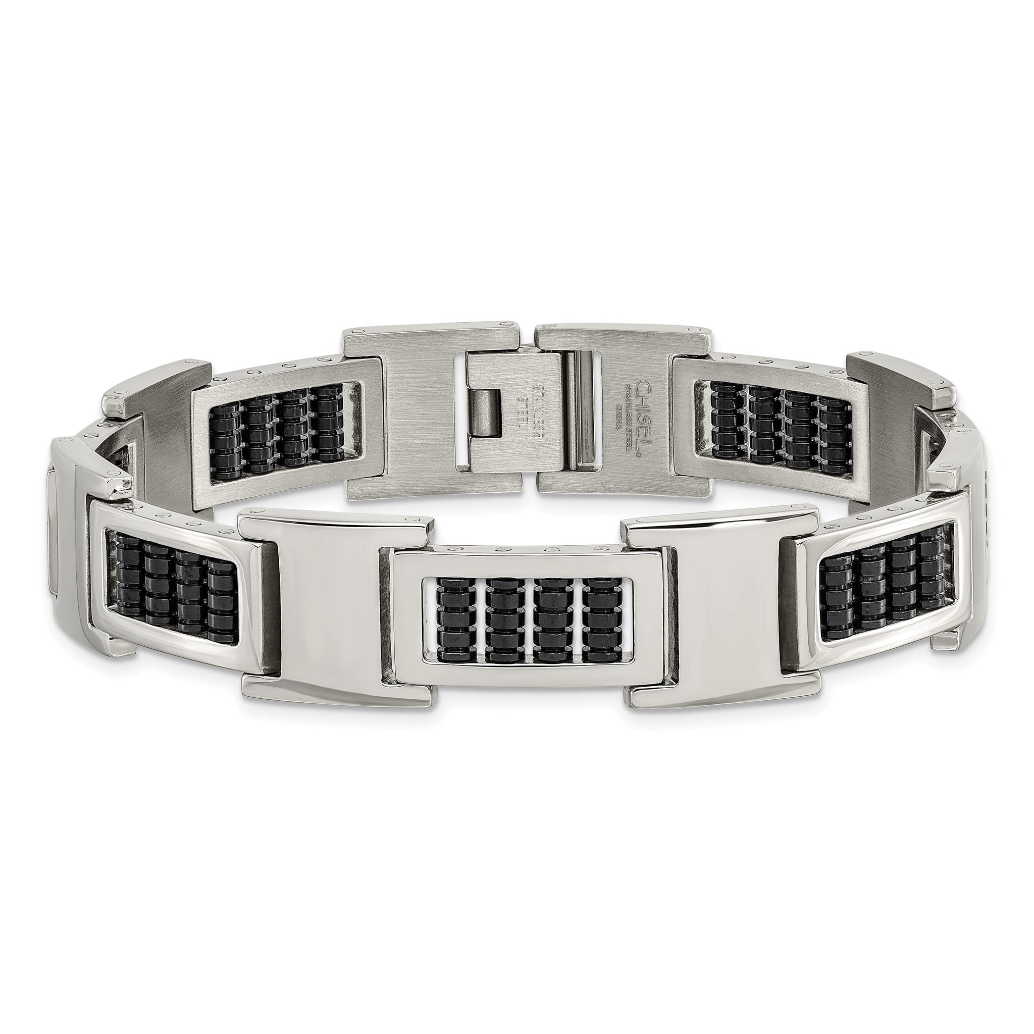 Stainless Steel Polished Black IP-plated Bracelet for Men