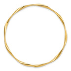 14K Gold Polished Twisted Bangle with Slip-On Design