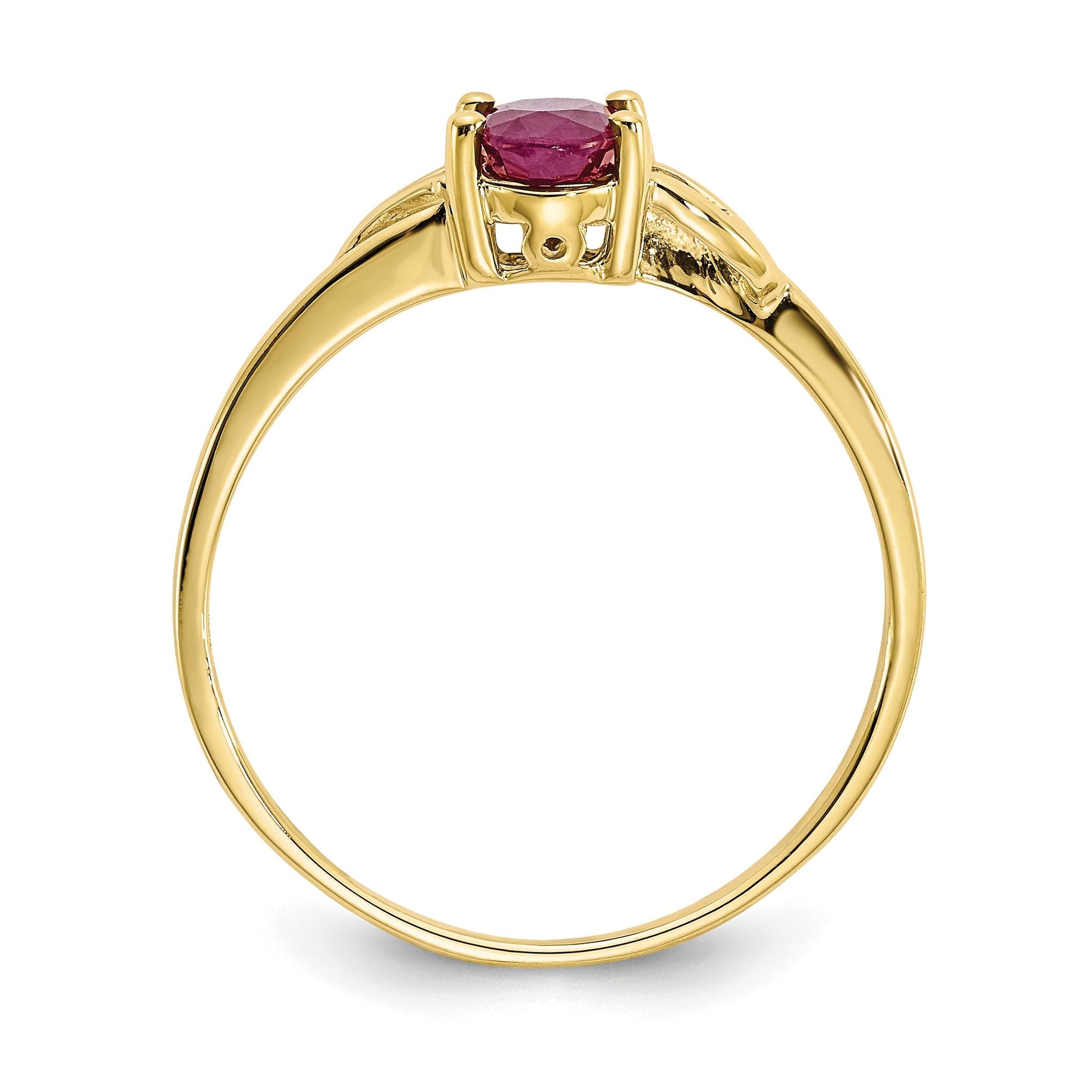 10k Polished Genuine Ruby Birthstone Ring Secondary image