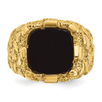 14k Mens Onyx Nugget Complete Ring
