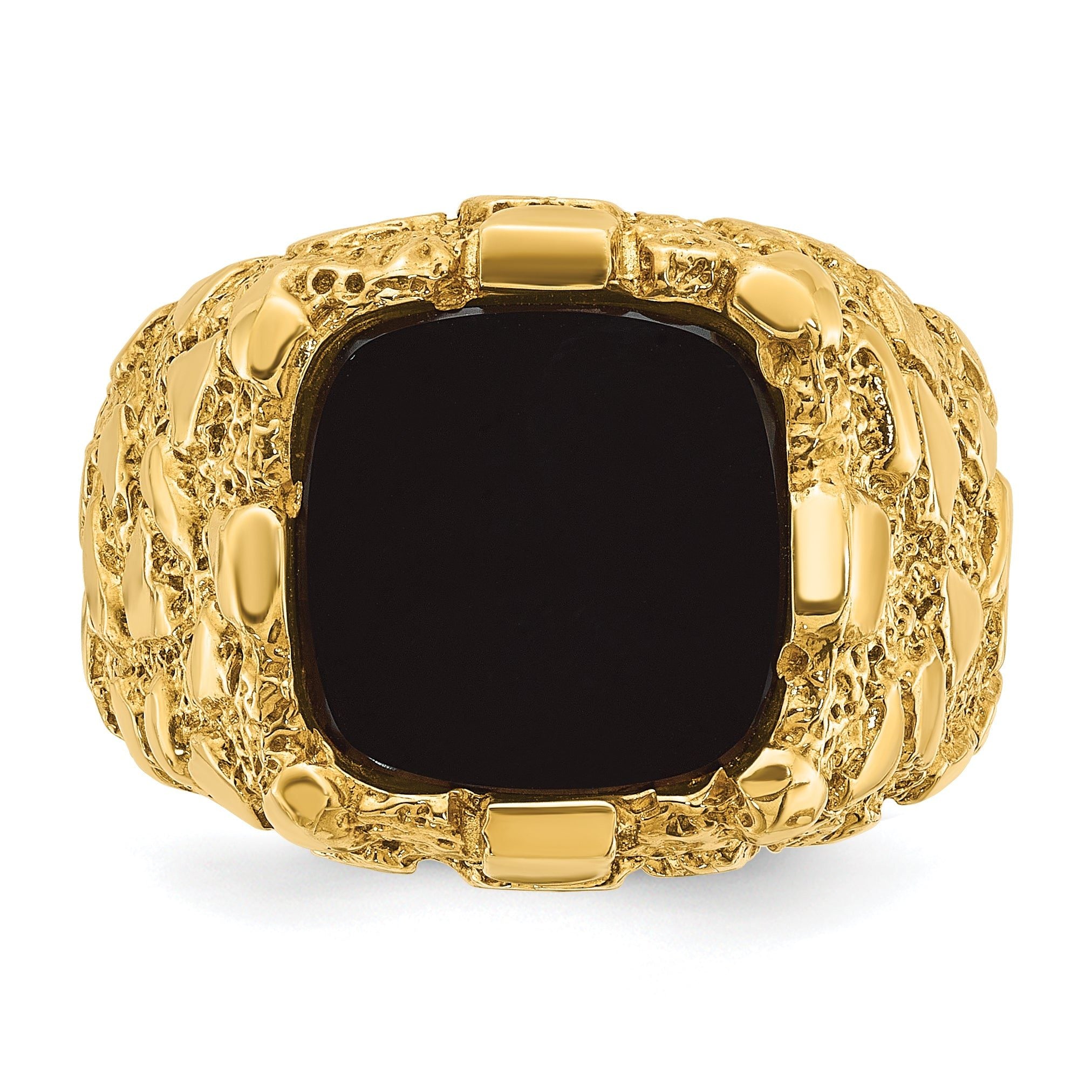 14k Mens Onyx Nugget Complete Ring