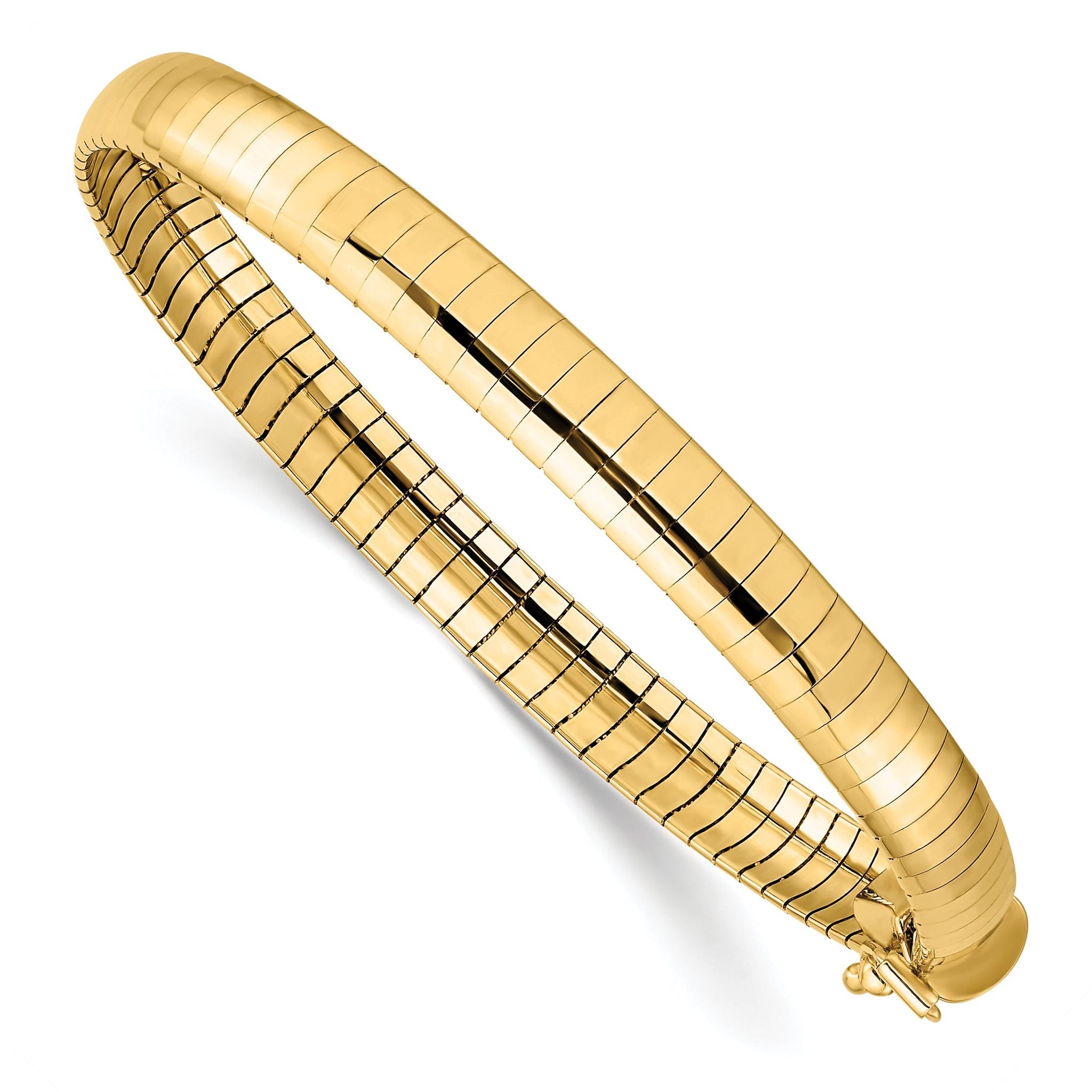 14k Polished 6mm 7 inch Domed Omega Bracelet Secondary image