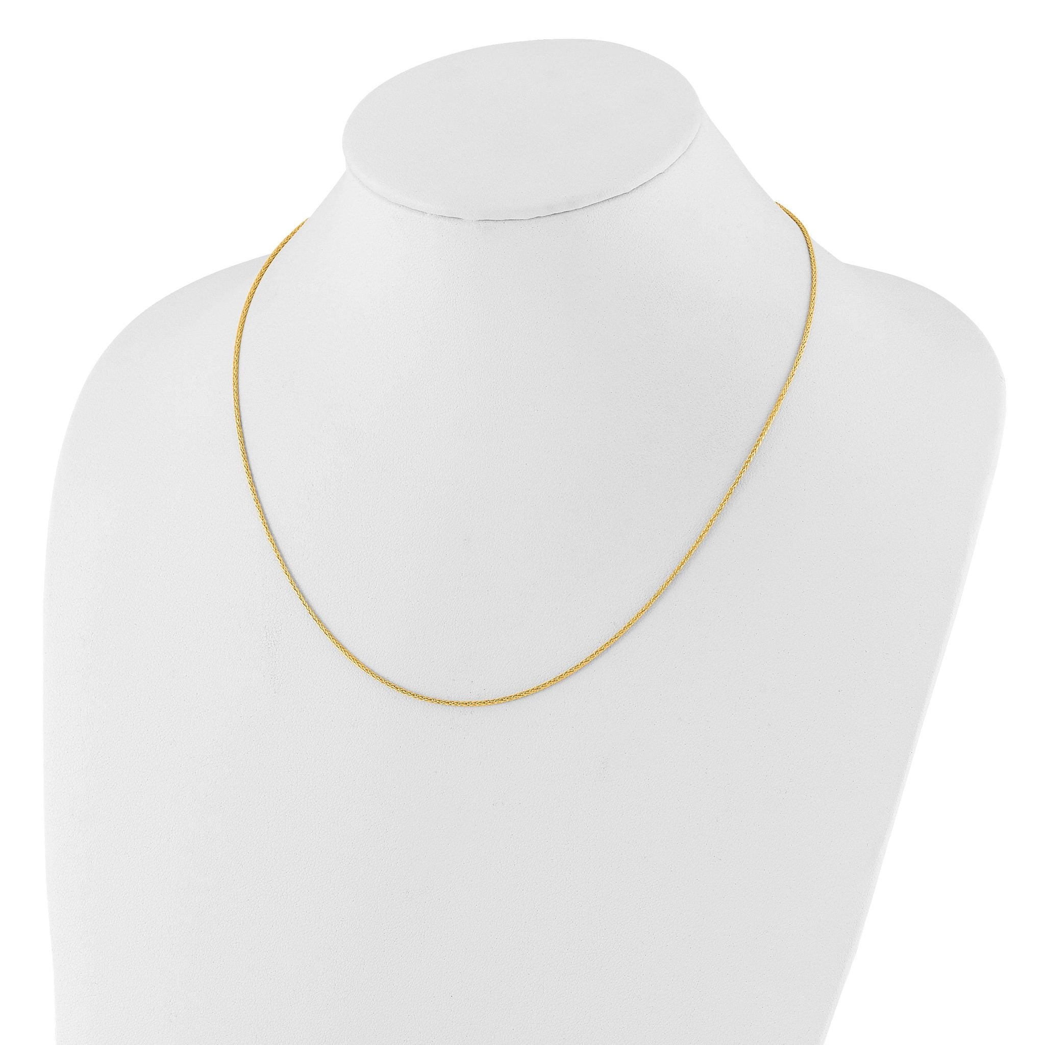 1.4mm 14K Yellow Gold Wheat Chain