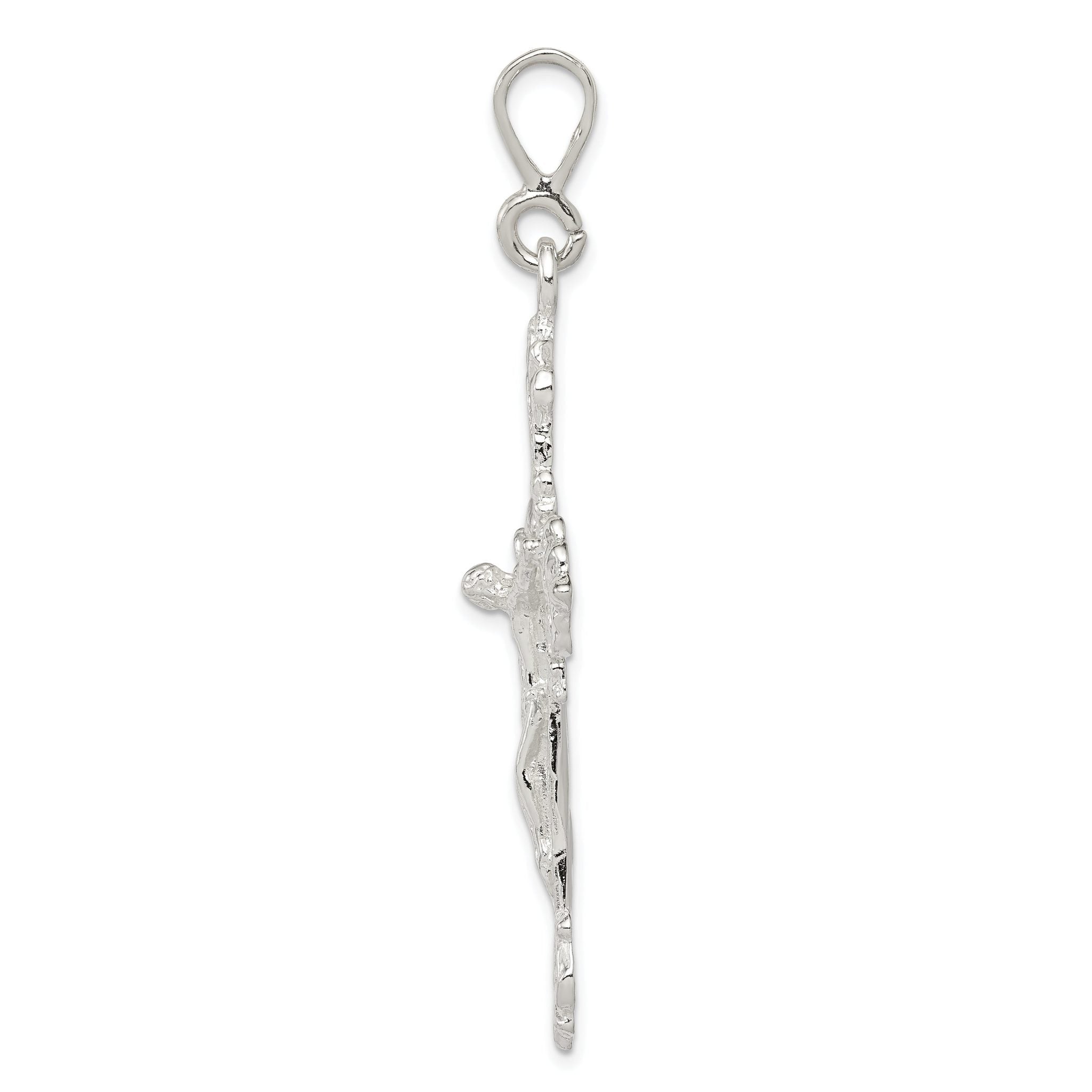 Sophia Jewelers Sterling Silver 925 INRI Crucifix Pendant Polished Finish Secondary image