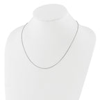 14K White Gold .95mm Box 1in+1in Adjustable Chain