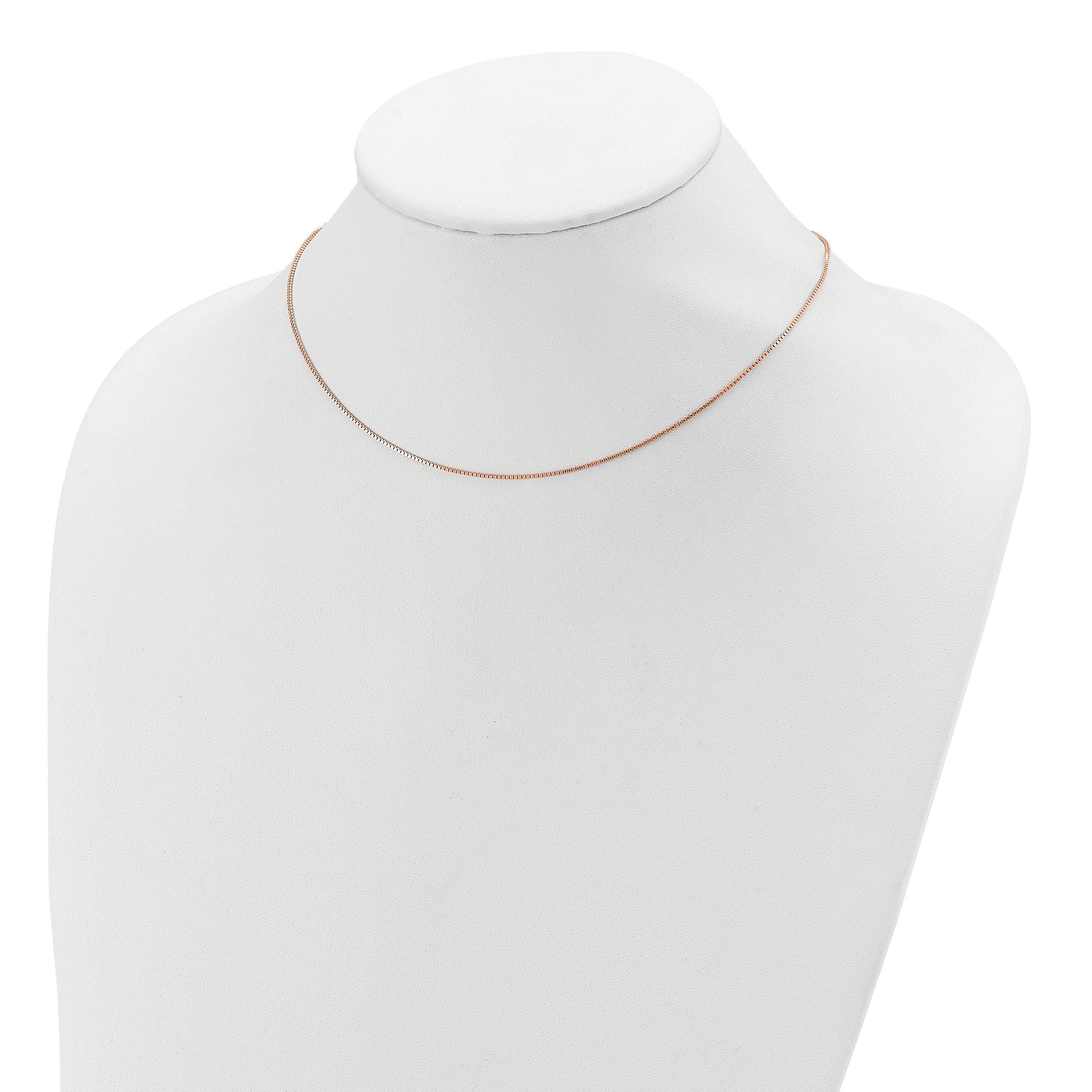 Adjustable Box Chain in Rose Gold-Plated Sterling Silver