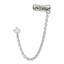 Stainless Steel Polished & Antiqued Cubic Zirconia Ear Cuff Drop Dangle Earrings for Women